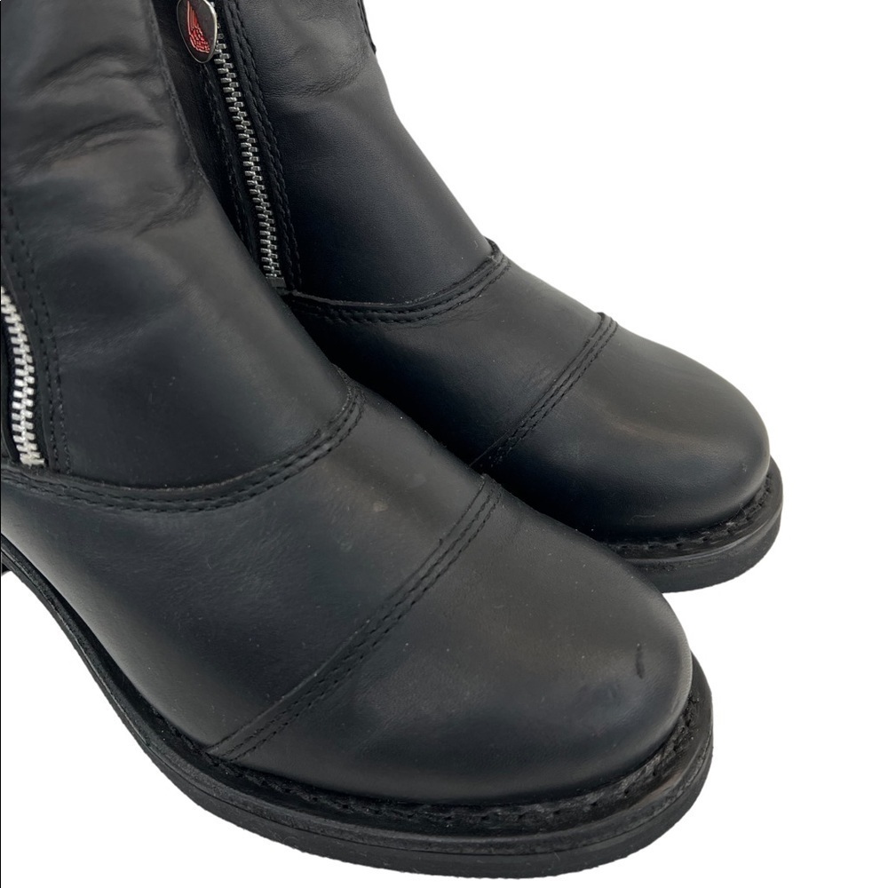 Red Wing Women’s Double Zip Black Leather Motorcycle Boots - Picture 10 of 16